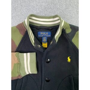 Polo Ralph Lauren‎ Camo Fleece Baseball Jacket Boys Size 2T Snap Pony Preppy